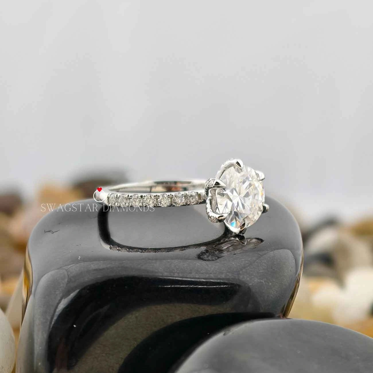 Round Cut Lab Created Diamond Solitaire Ring
