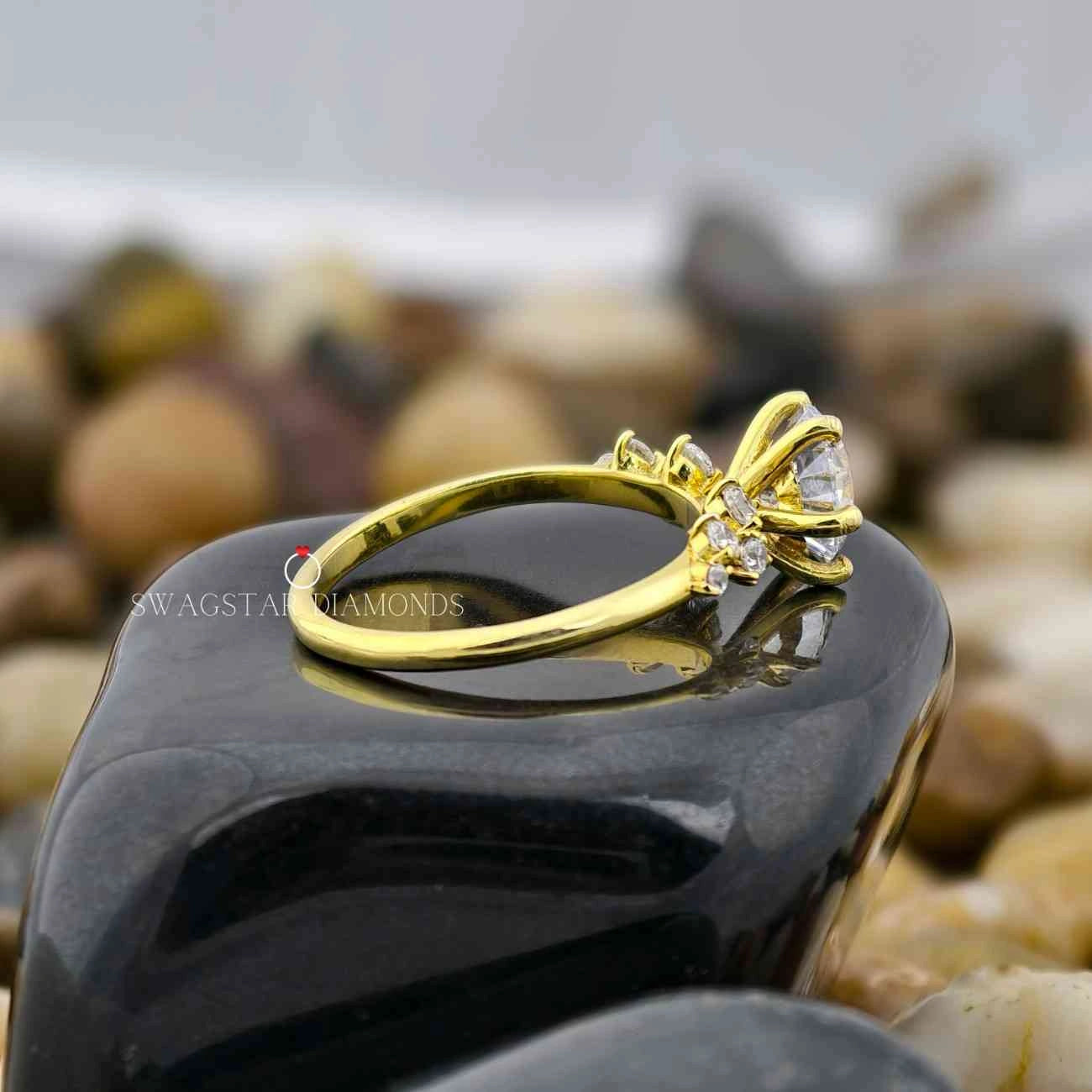 Round Cut Lab Diamond Cluster Ring