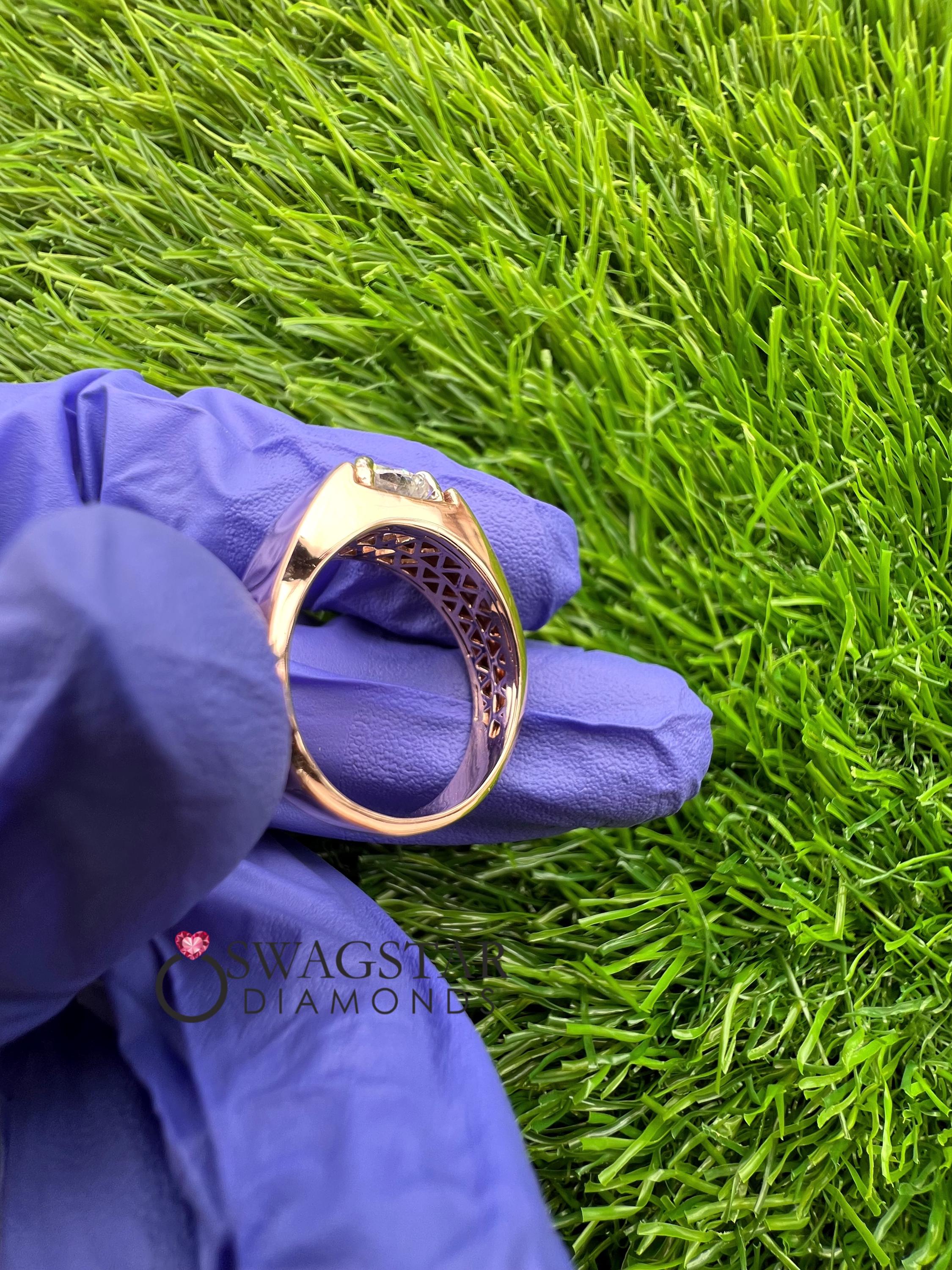 Round Cut Lab Grown Diamond Mens Ring