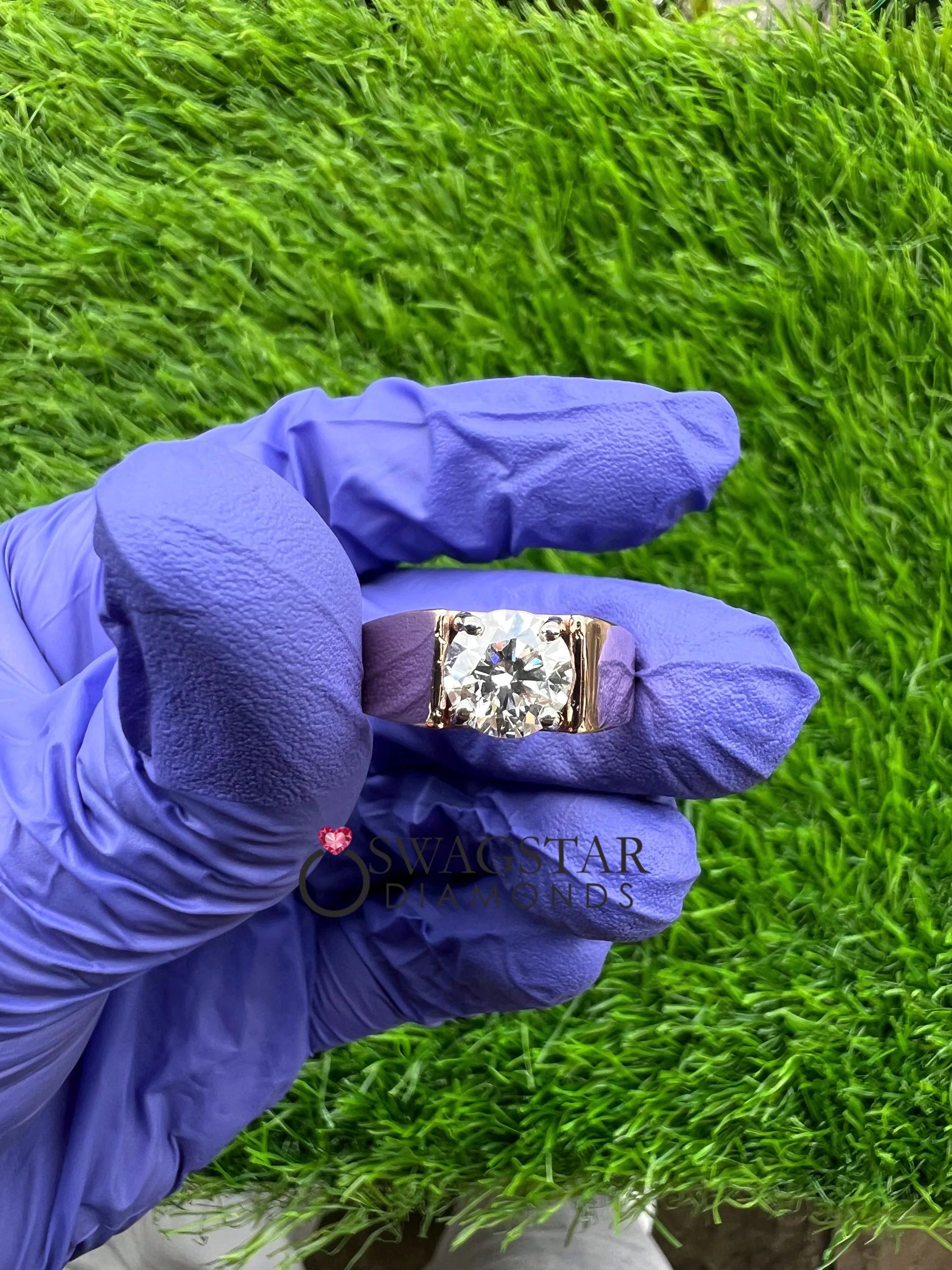 Round Cut Mens Engagement Ring