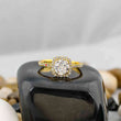 Round Cut Square Halo Engagement Ring 