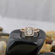 Round Cut Square Halo Pave Ring

