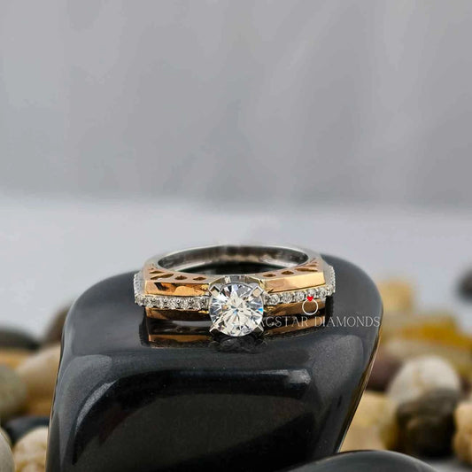Round Cut Square Shank Ring