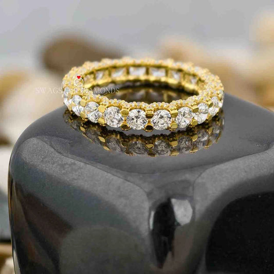 Round Cut U Prong Full Eternity Band