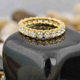 Round Cut U Prong Full Eternity Band