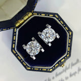 Round Cut Unique Stud Earring