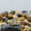 Round Cut Unique Thick Band Ring