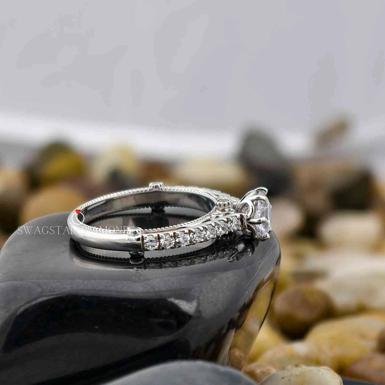 Round Cut Wedding Ring For Her