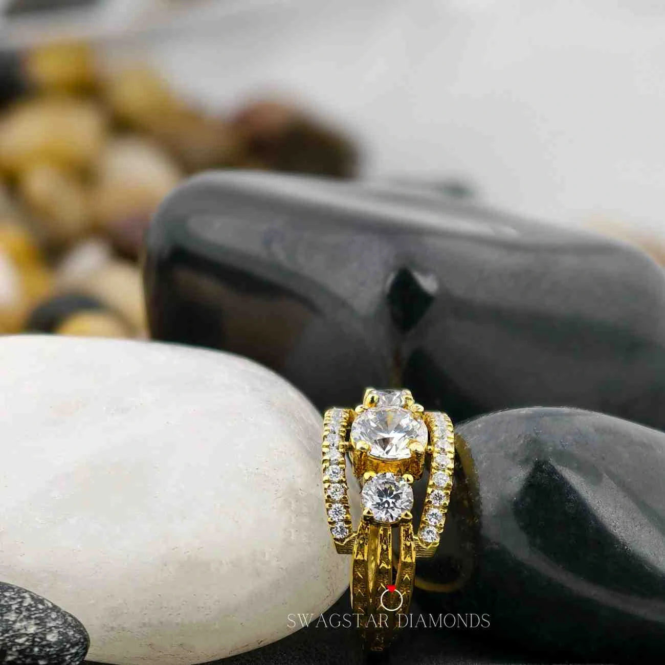 Round Cut Wedding Rings