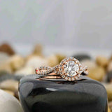 Round Cut Wedding bypass Ring