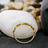 Round and Marquise Cut Half Eternity Wedding Band 