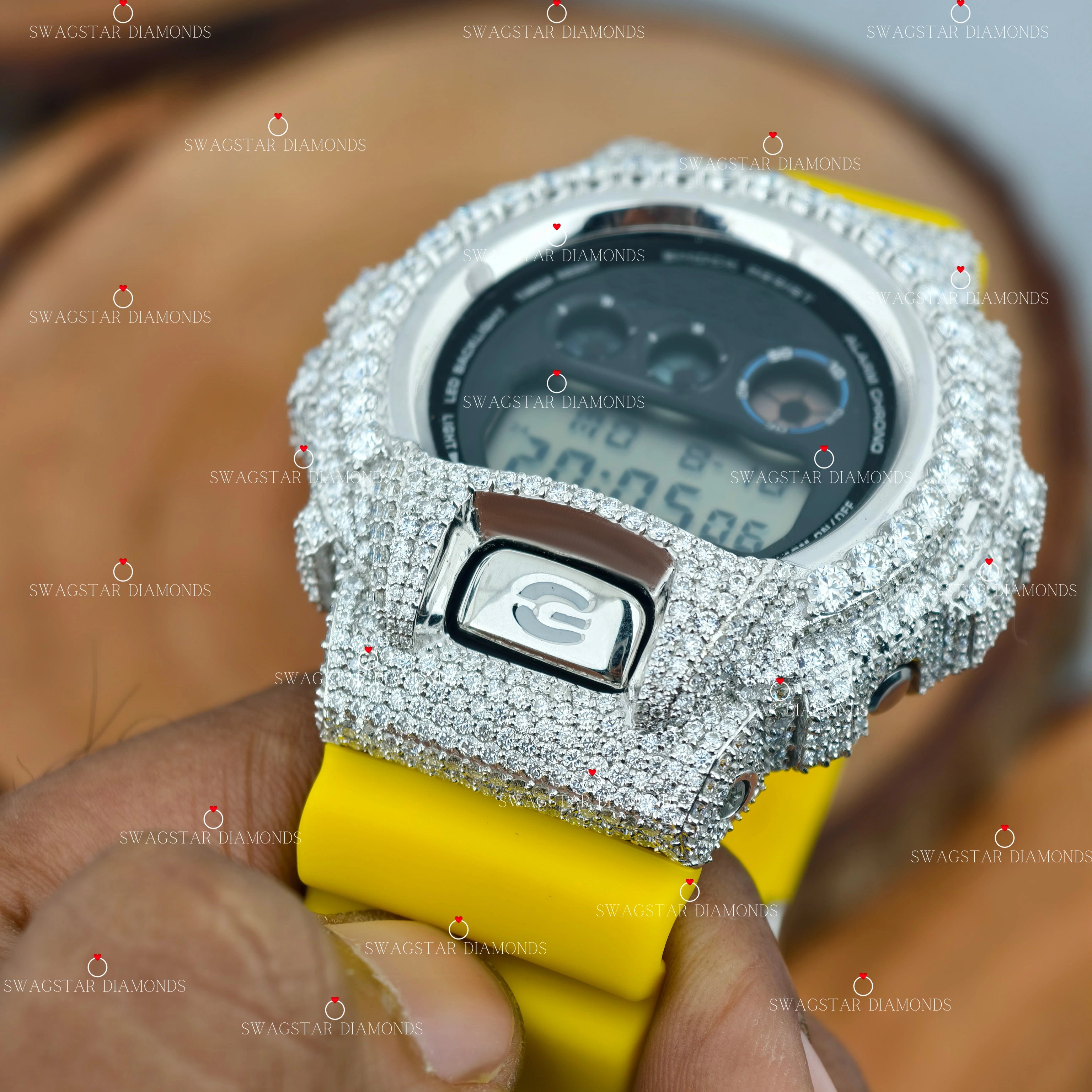 Silicon Band Moissanite Watch For Him