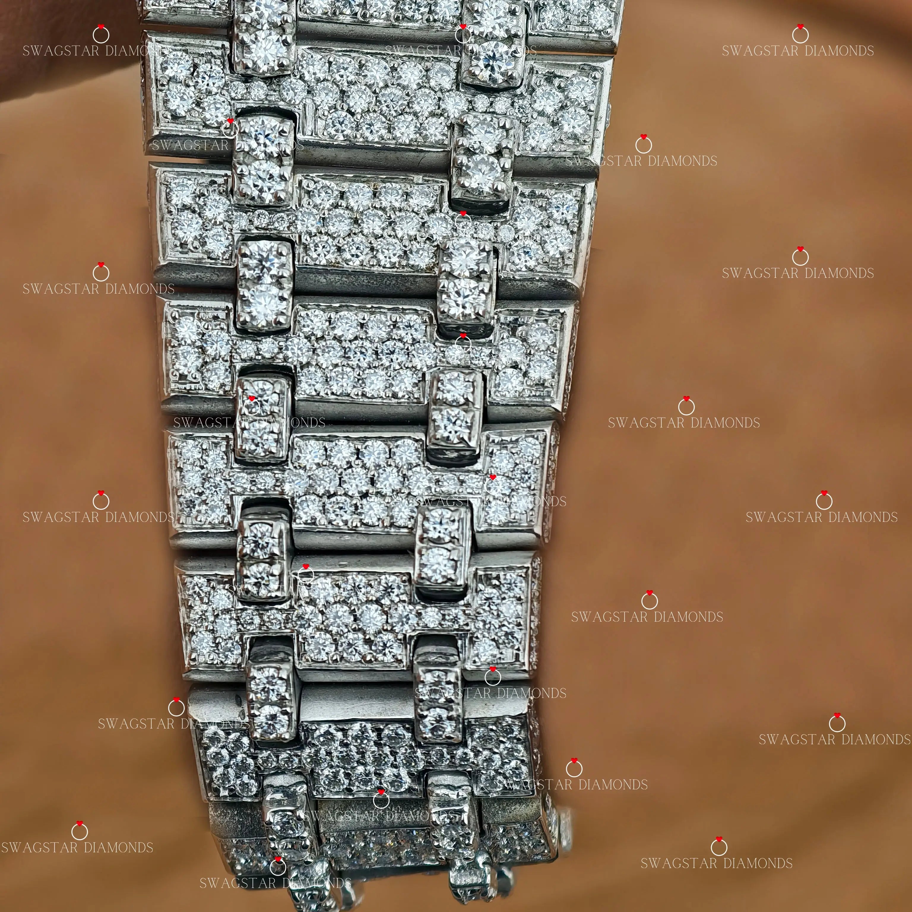 Skeleton Dial Fully Iced Out Moissanite Watchess
