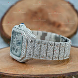  Skeleton Dial Men Moissanite Watch for gift