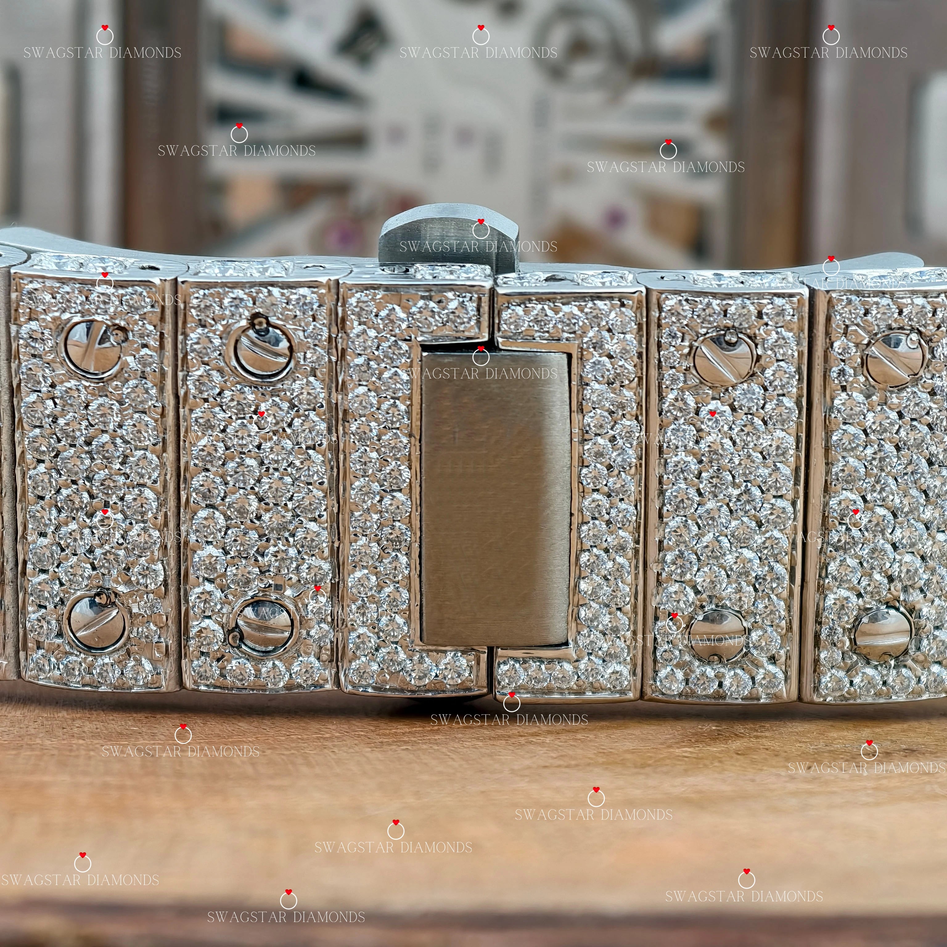  Skeleton Dial Moissanite Watch for gifts