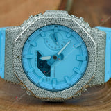 Sky Color Silicon Band Moissanite Watches.