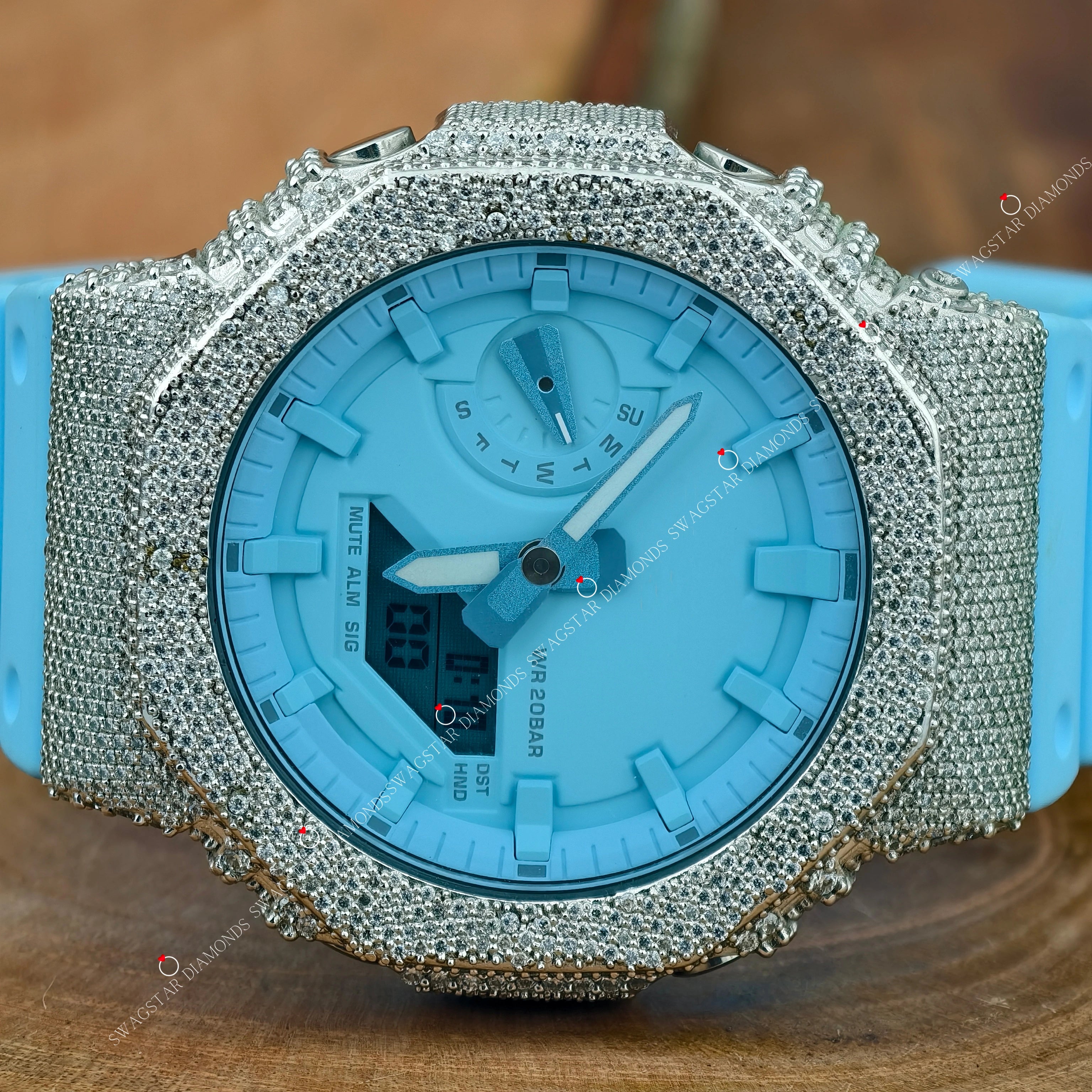 Sky Color Silicon Band Moissanite Watches