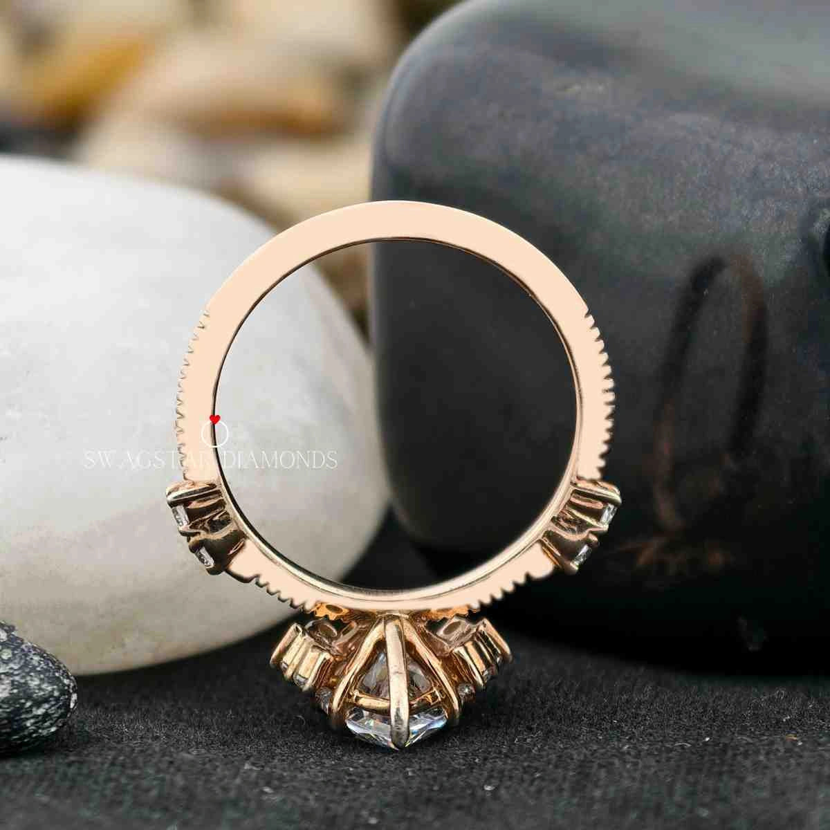 Solid Rose Gold Diamond Ring