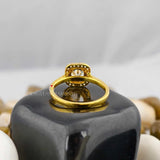 Square Halo Diamond Engagement Ring