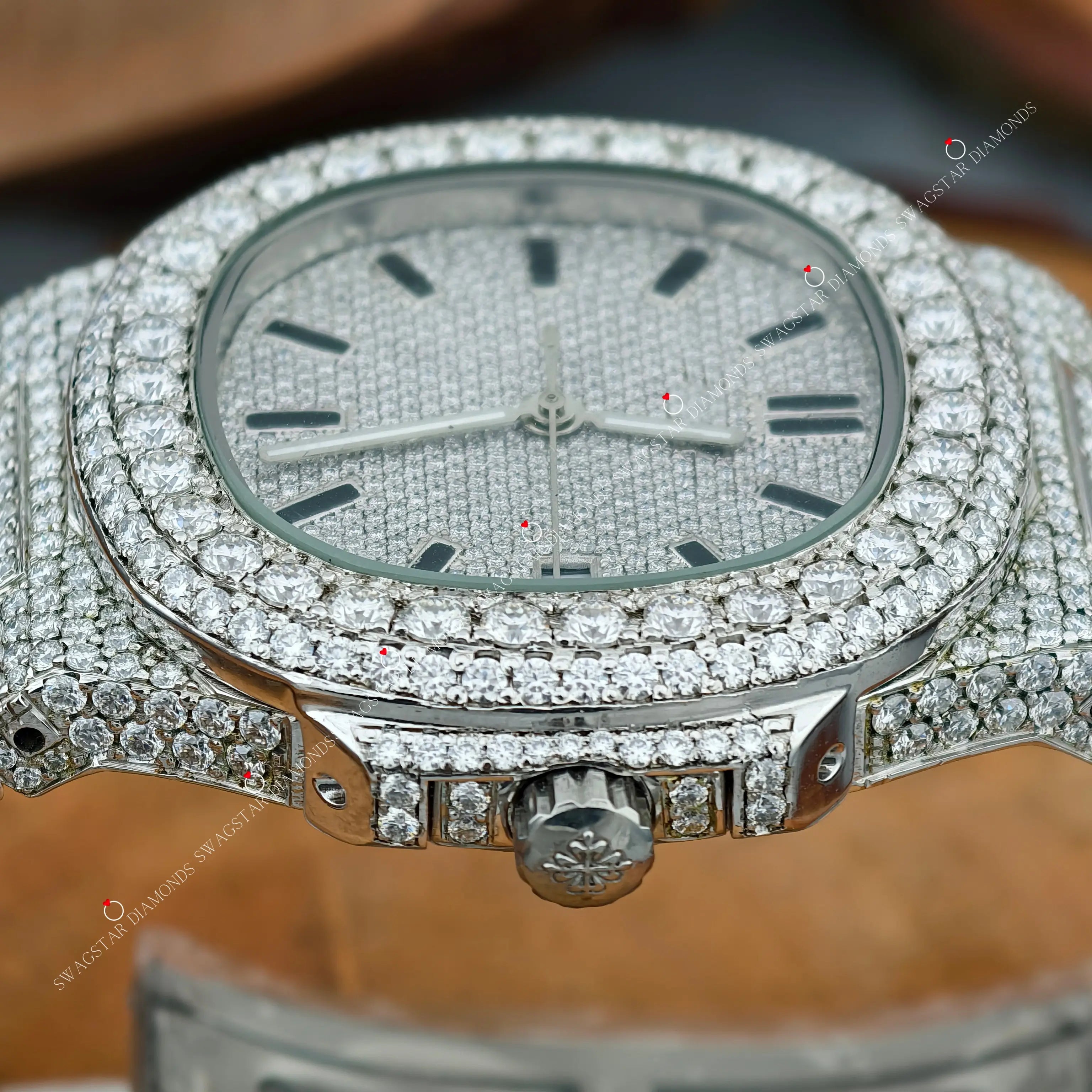 Stainless Steel Moissanite Watch For Gifts