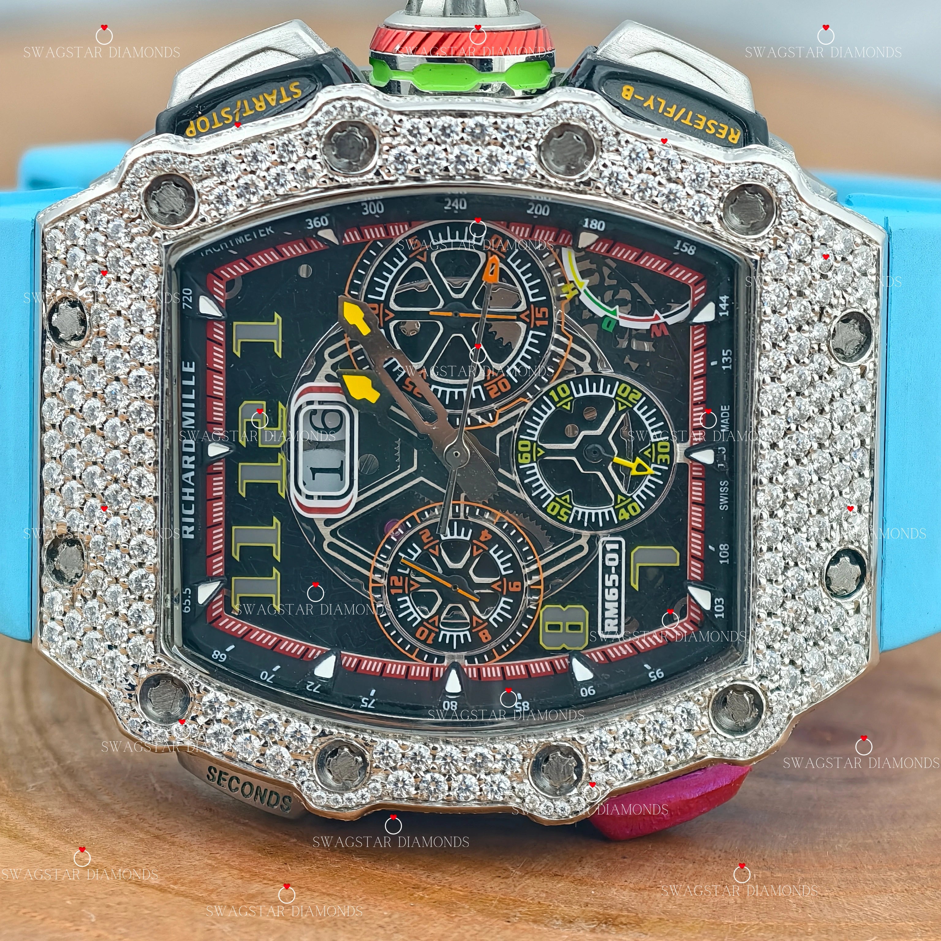 Three Chrono Moissanite Watch