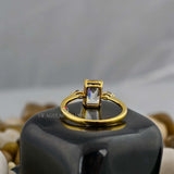 Three Stone Moissanite Engagement Ring