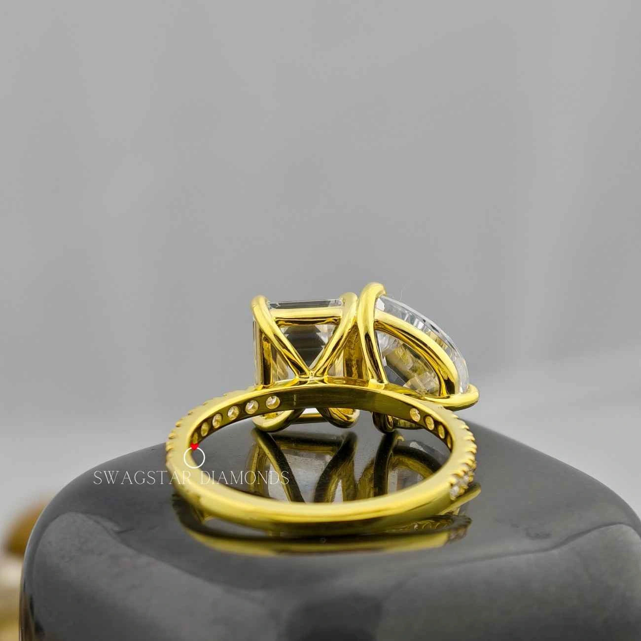 Toi Et Moi Pave Setting Diamond Ring 