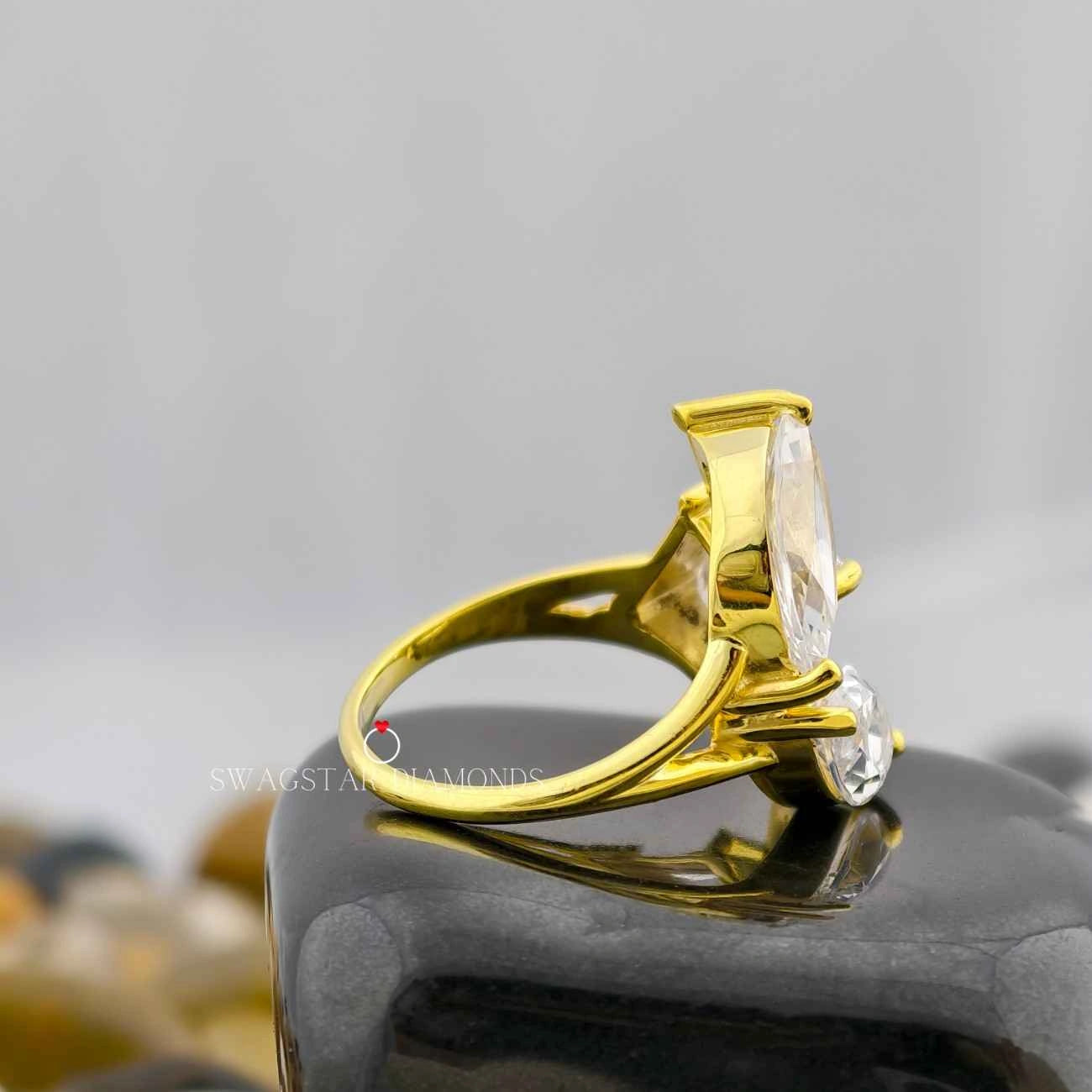 Toi Et Moi Three Stone Engagement Ring
