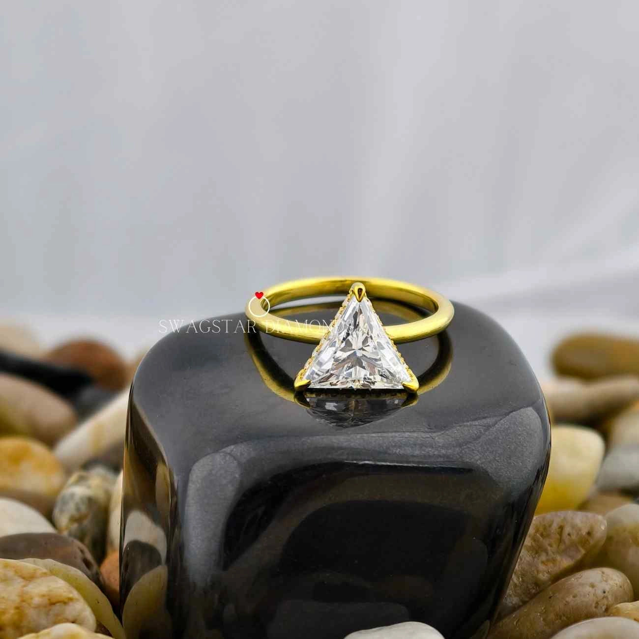 Triangle Cut Engagement Ring
