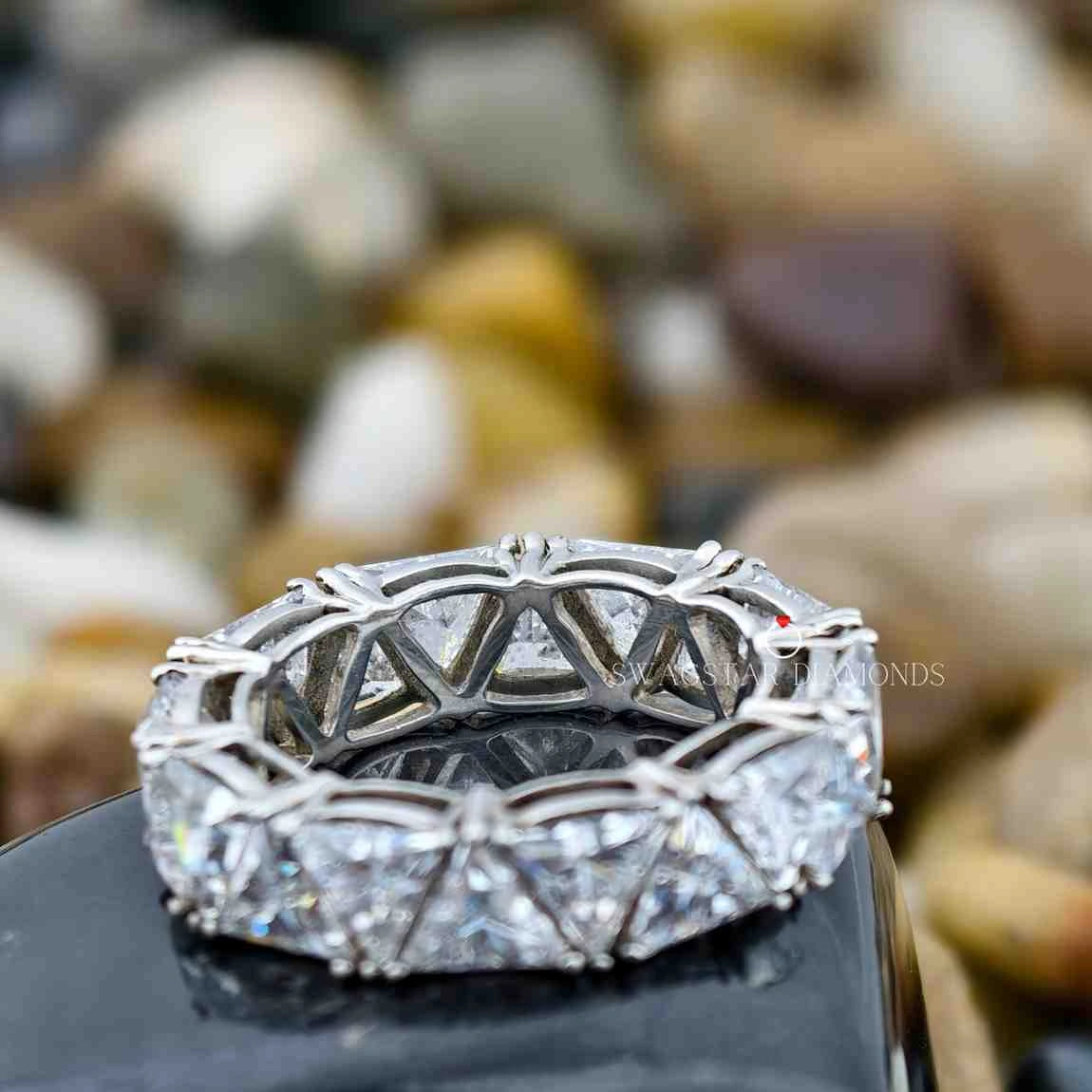 Triangle Cut Full Eternity Wedding Band
