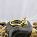 Triangle Cut Hidden Halo Ring 
