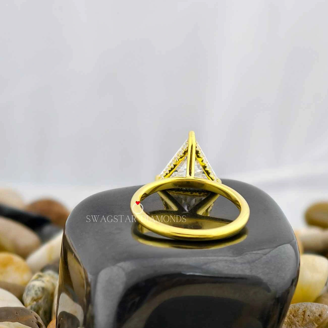 Triangle Cut Lab Created Diamond Engegament Ring