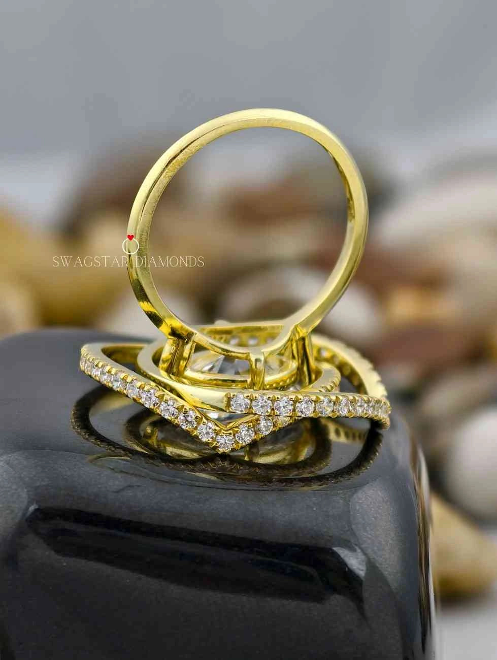 Trio Wedding Bridal Ring Set