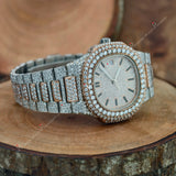 Two Tone Bust Down Moissanite Watches For Men