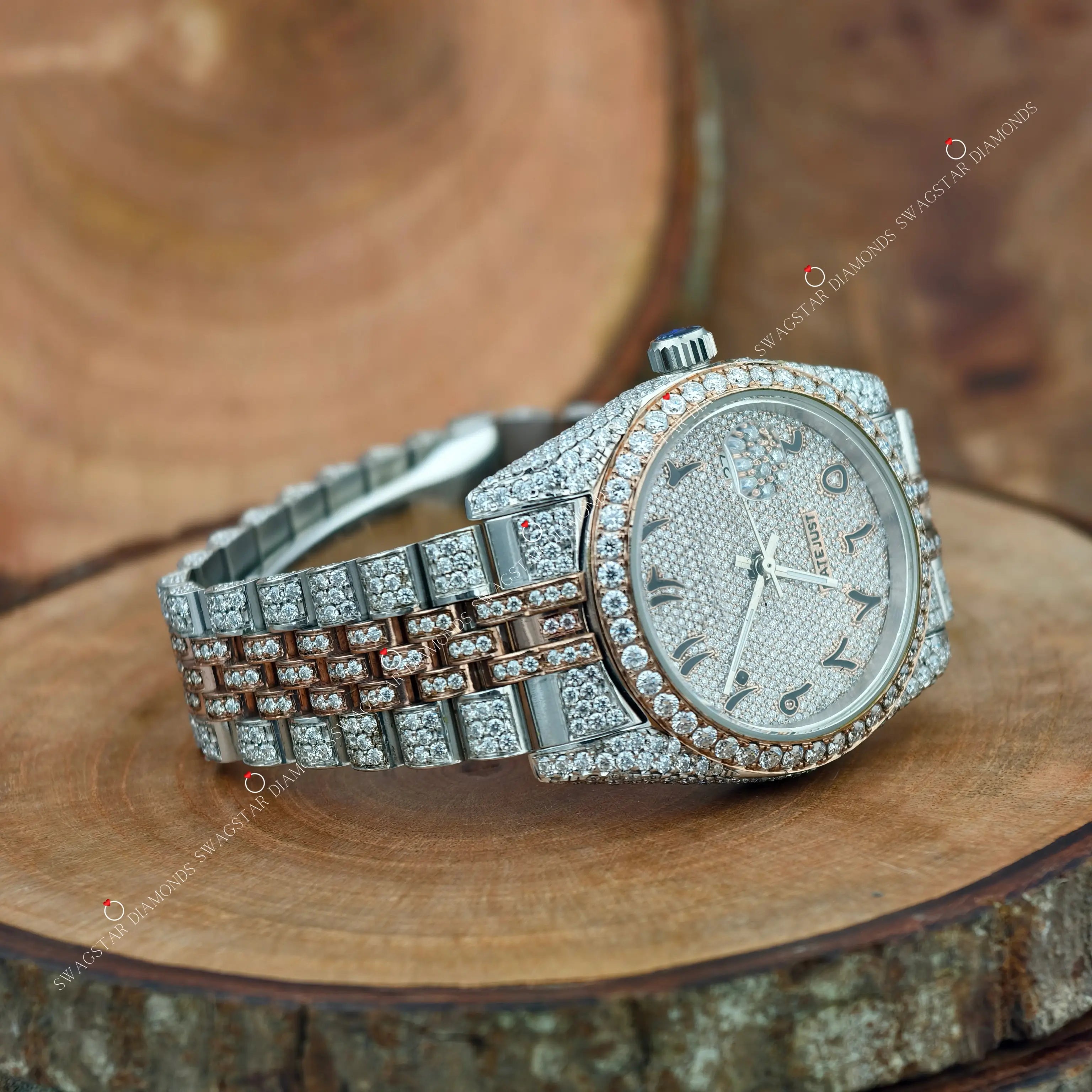 Two Tone Moissanite Watches For Him