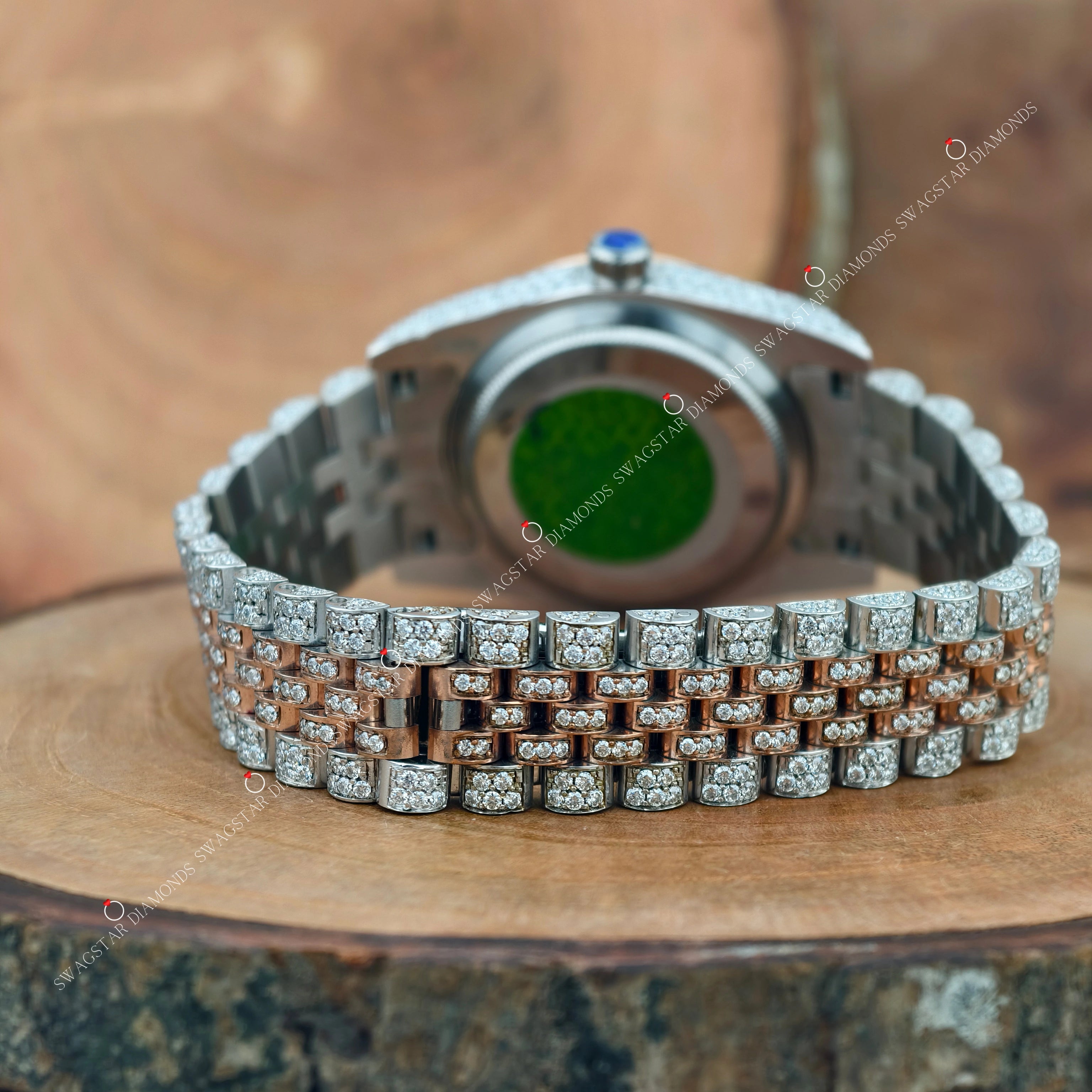 Two Tone VVS Moissanite Watch For Gift