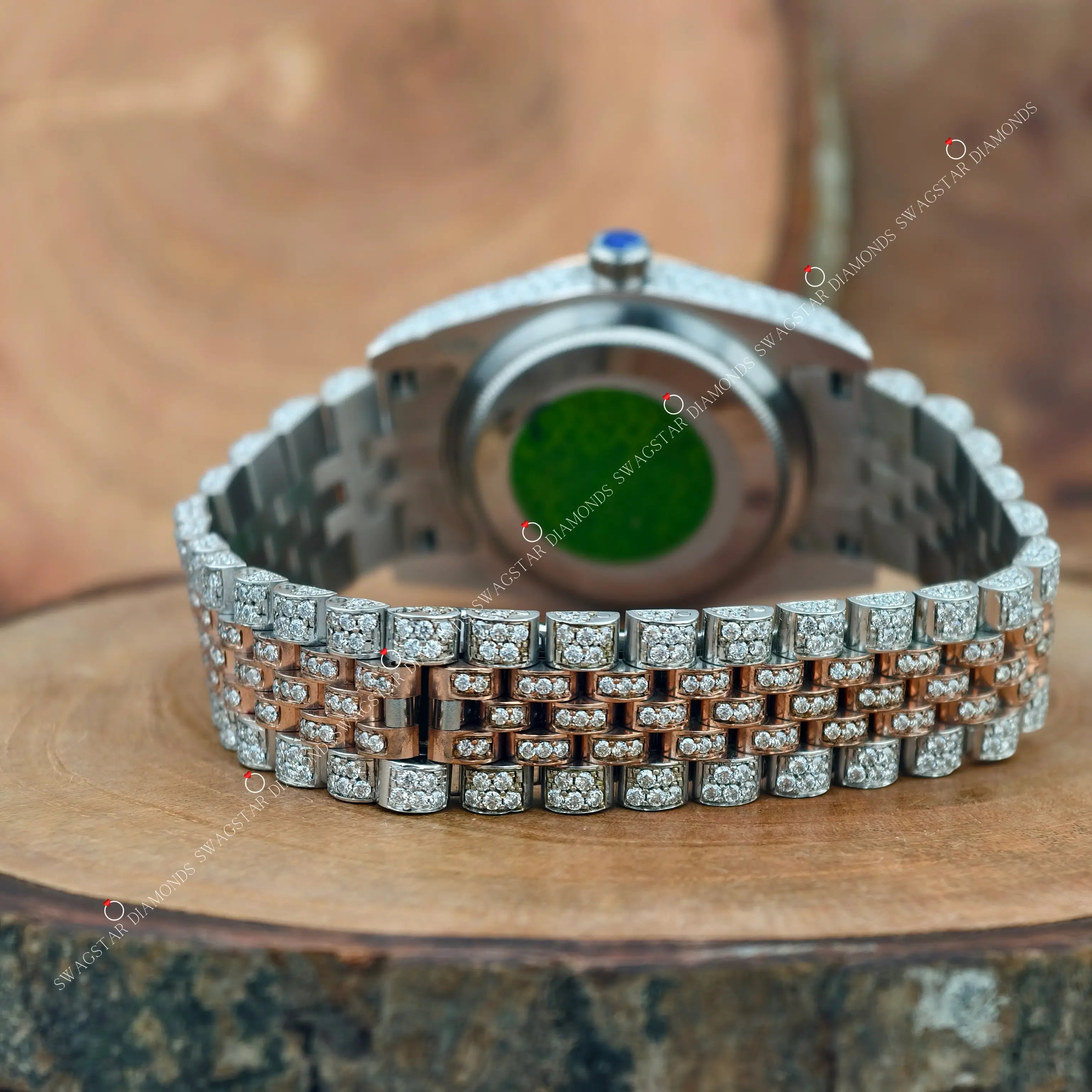 Two Tone VVS Moissanite Watches For Gift