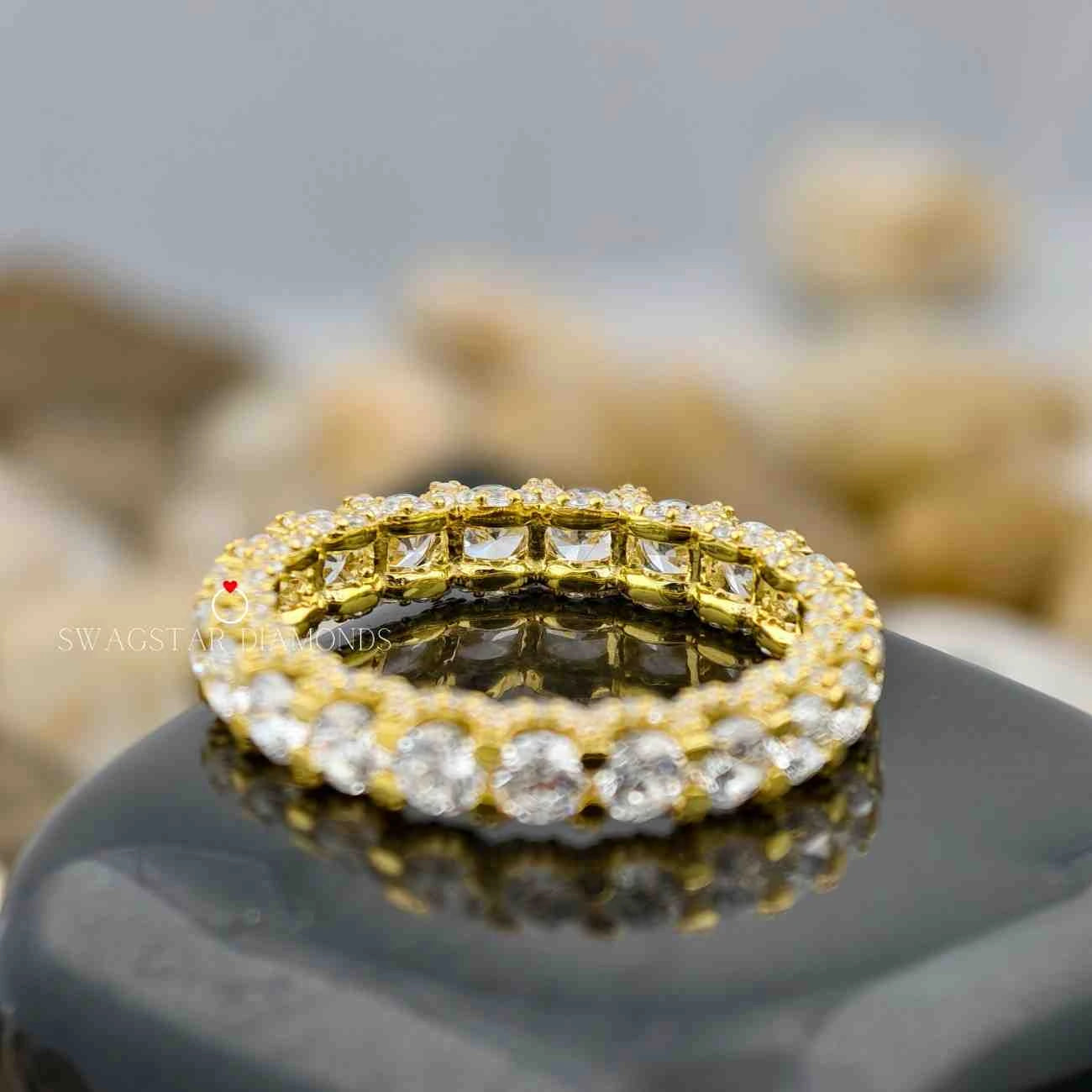 U Prong Full Eternity Wedding Band