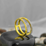Unique Double Half Eternity Band Ring