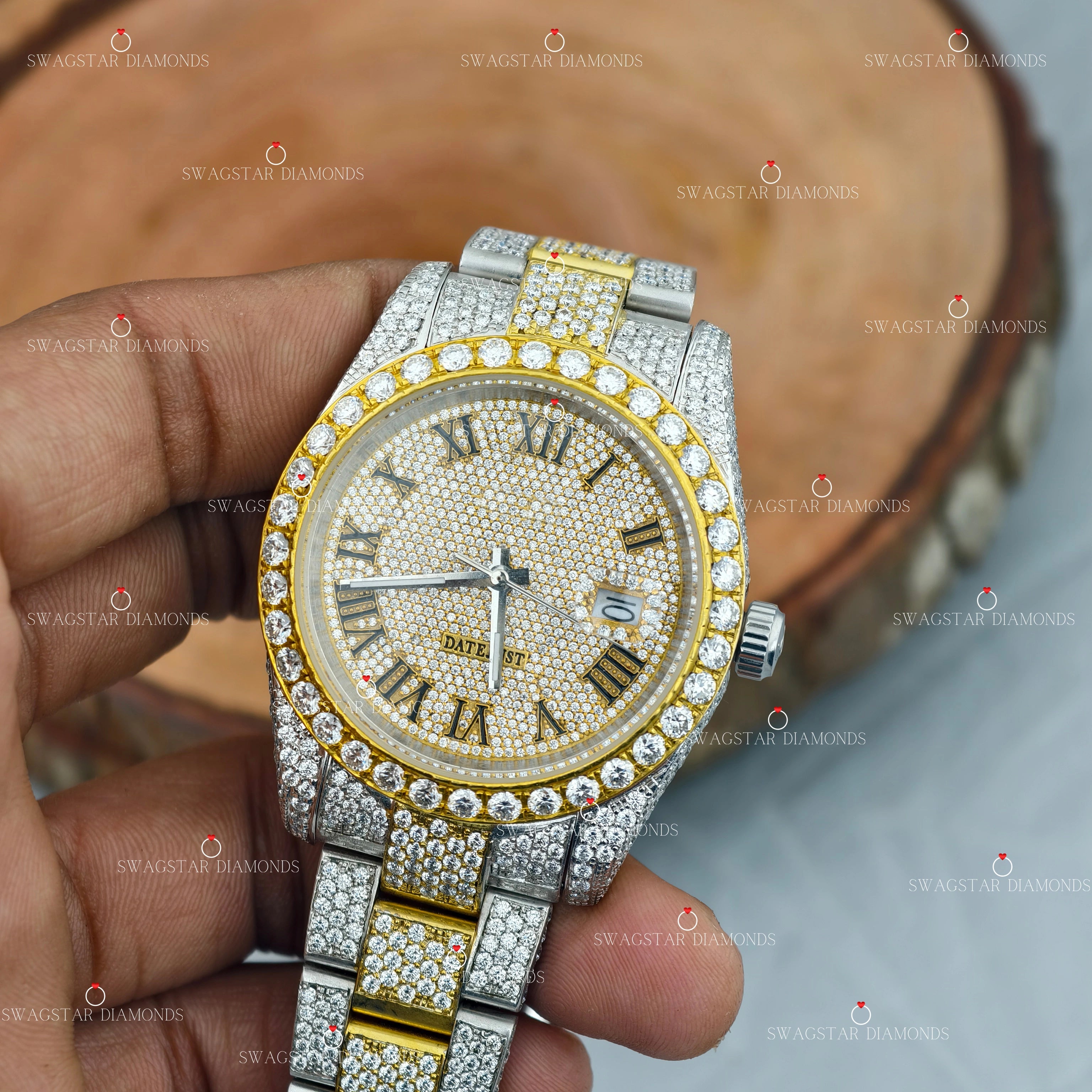 Unique Fully Studed Moissanite Gift Watches