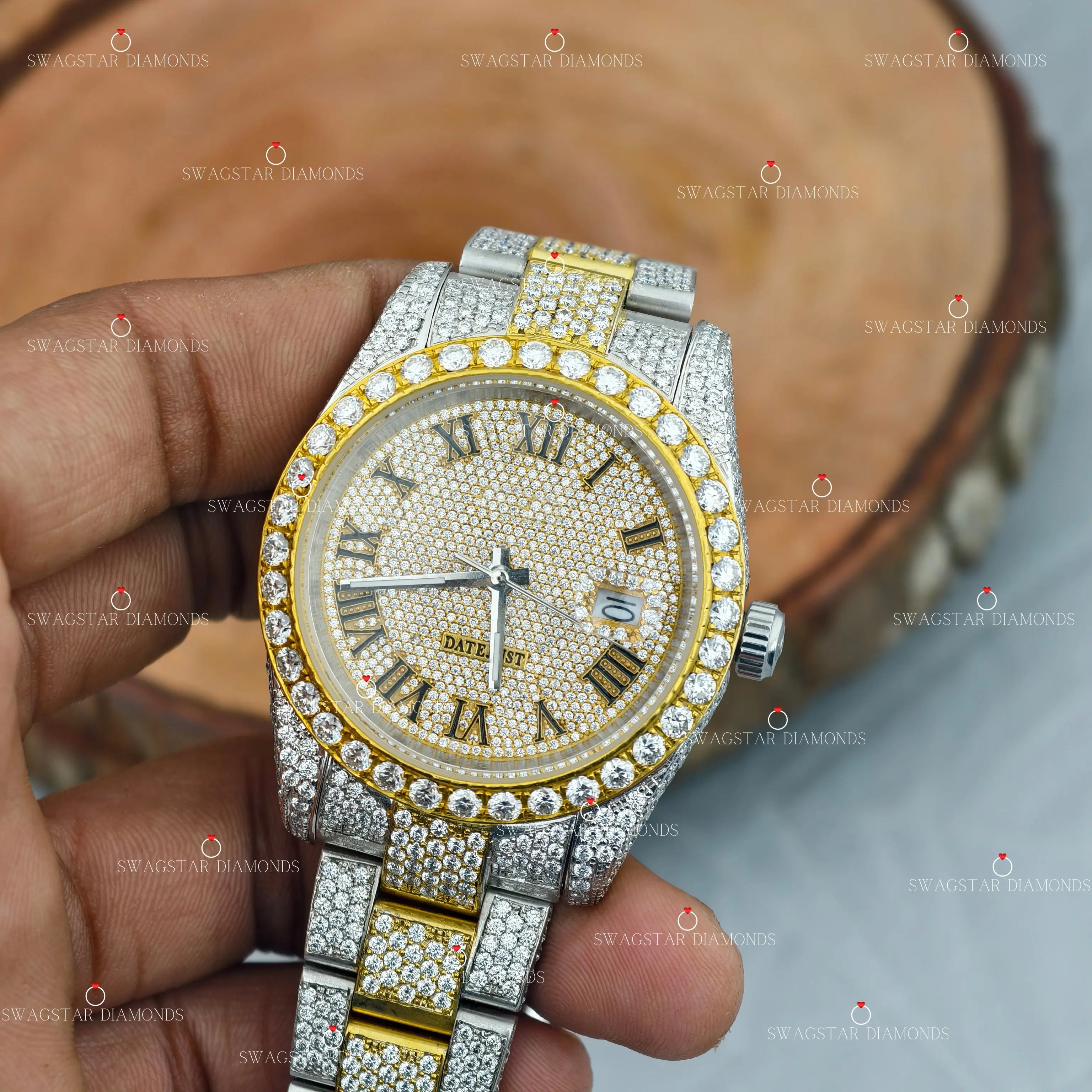 Unique Fully Studed Moissanite Gift Watchess