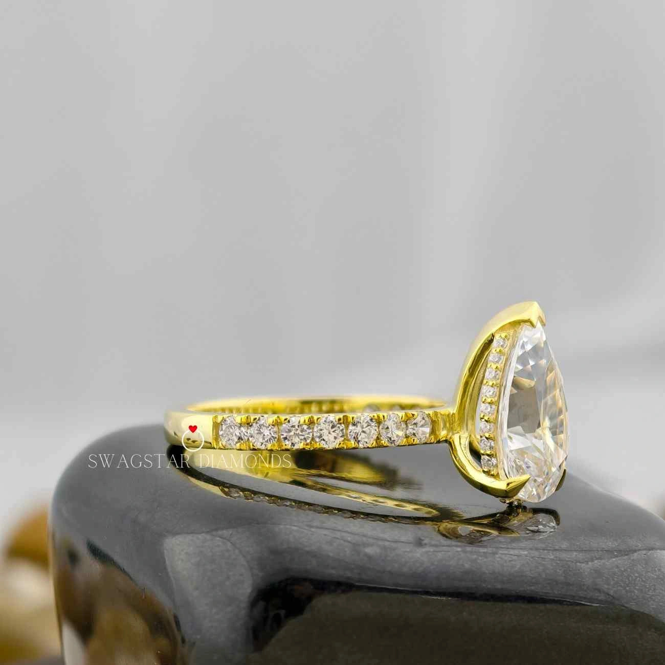 Unique Hidden Halo Diamond Ring