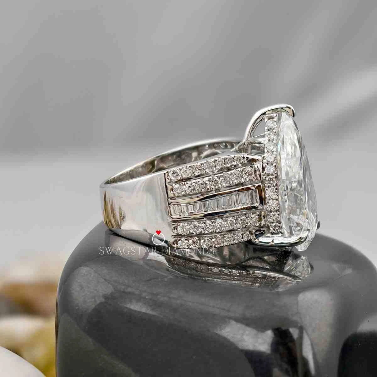 Unique Pear Cut Halo Ring