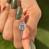 Unique Round Cut Engagement Ring