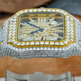 Unique Skeleton Dial Moissanite Watch For Him