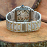 Unique Skeleton Dial Moissanite Watch