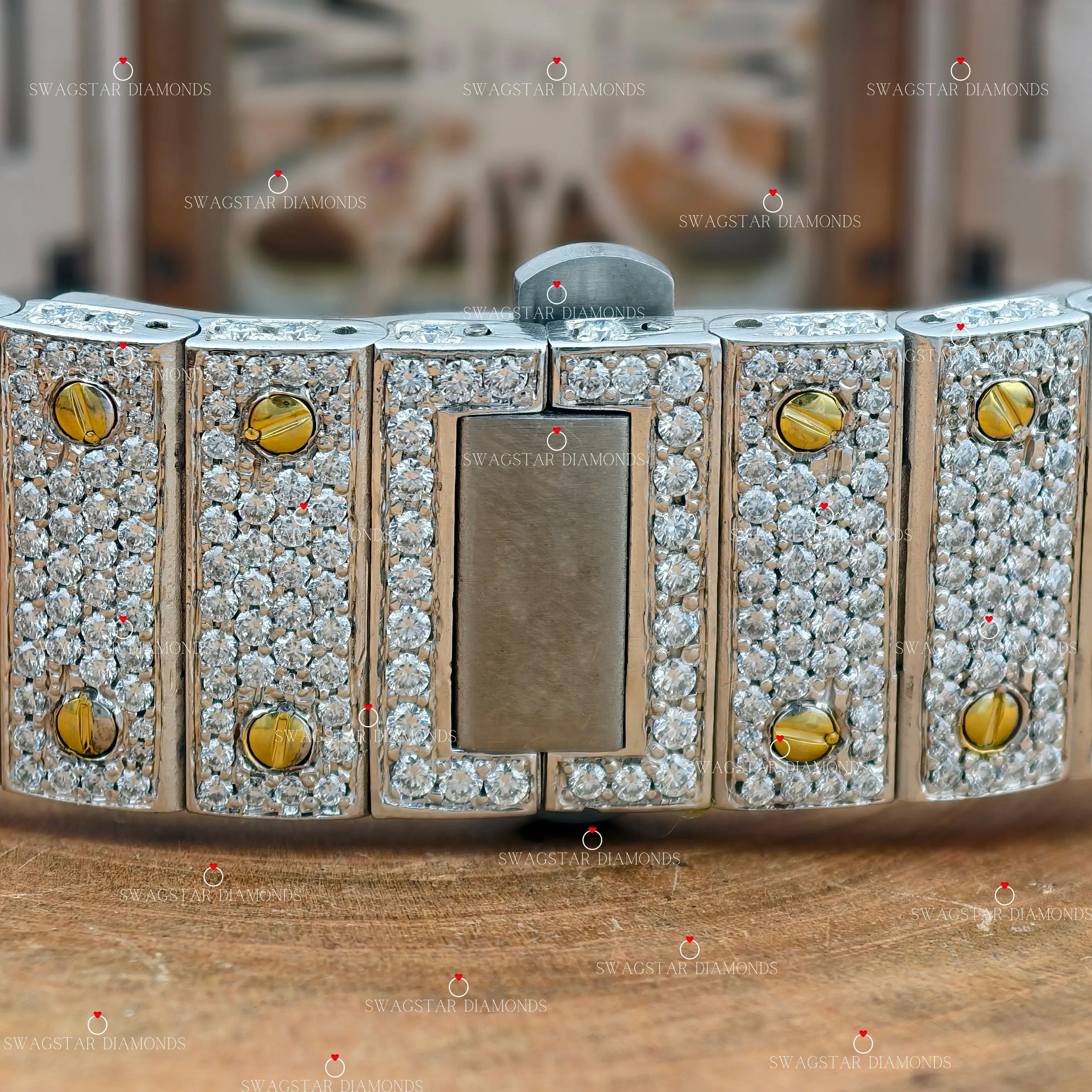 Unique Skeleton Dial Moissanite Watches