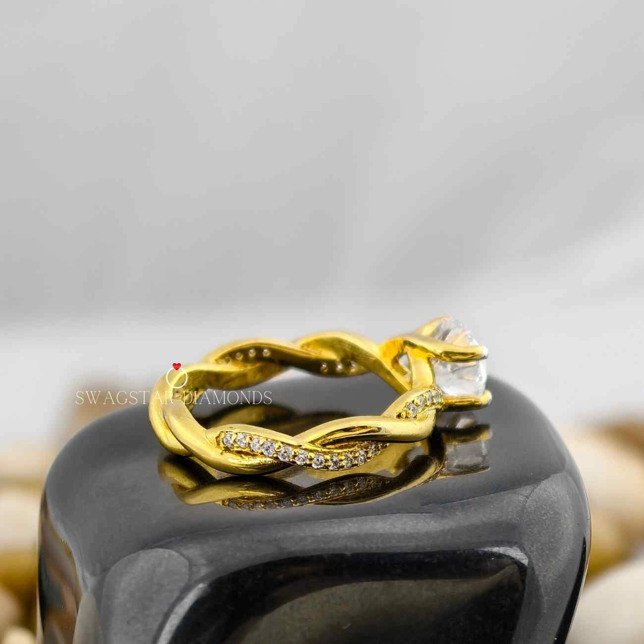 Unique Twisted Band Ring