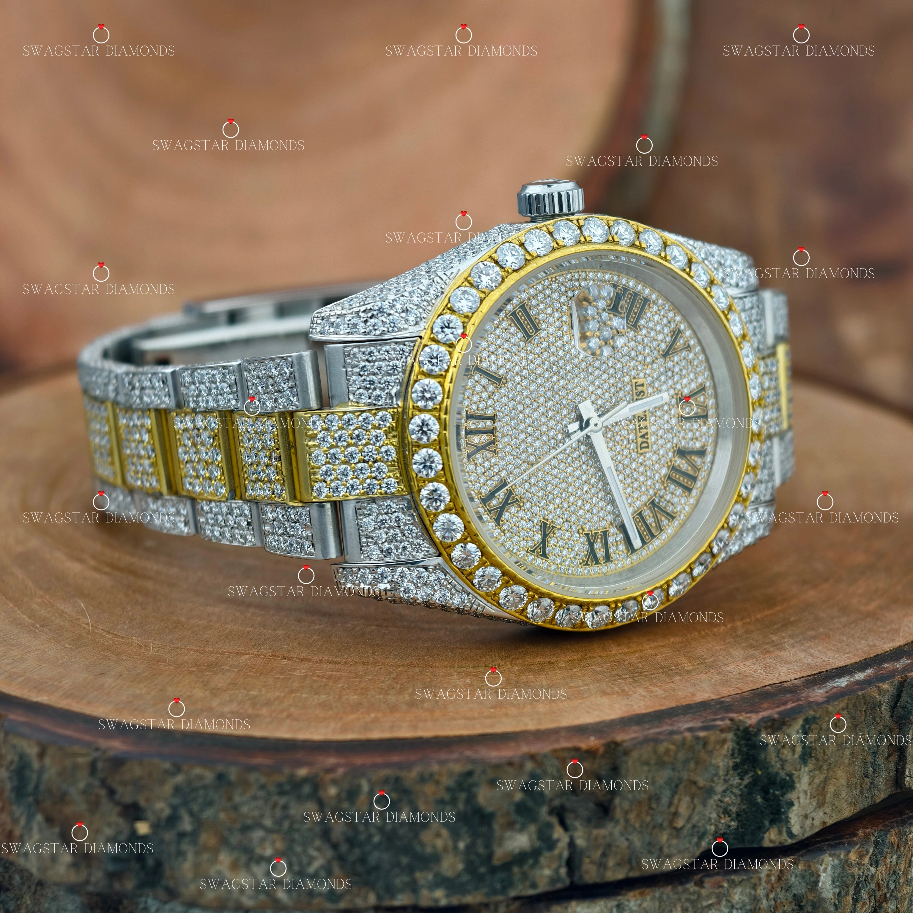 VVS1 Bust Down Moissanite Watches For Him