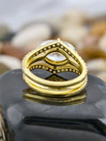 Vintage Double Bands Oval Cut Bridal Ring Set
